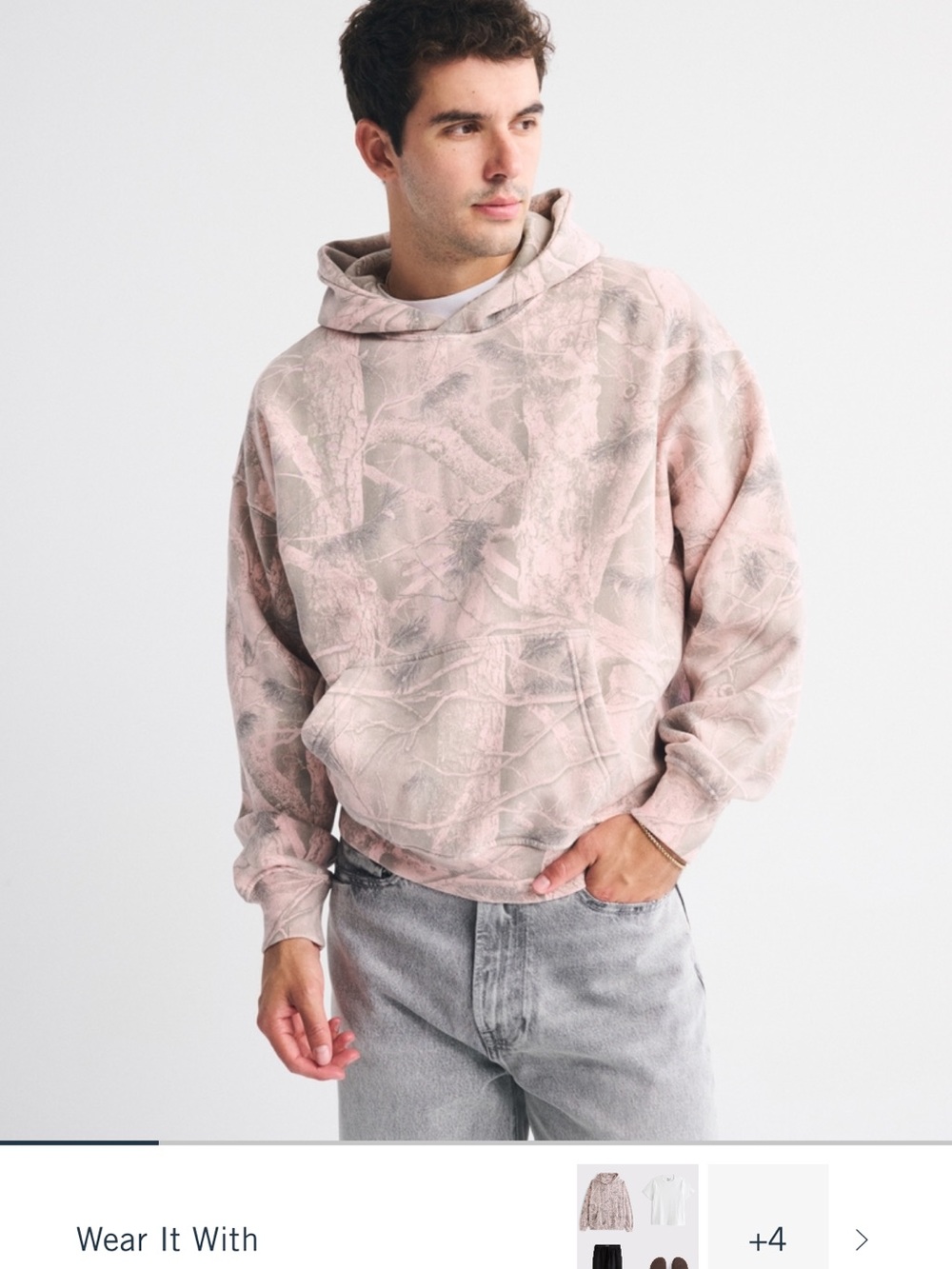 Abercrombie & Fitch Pale Pink Camouflage Hoodie